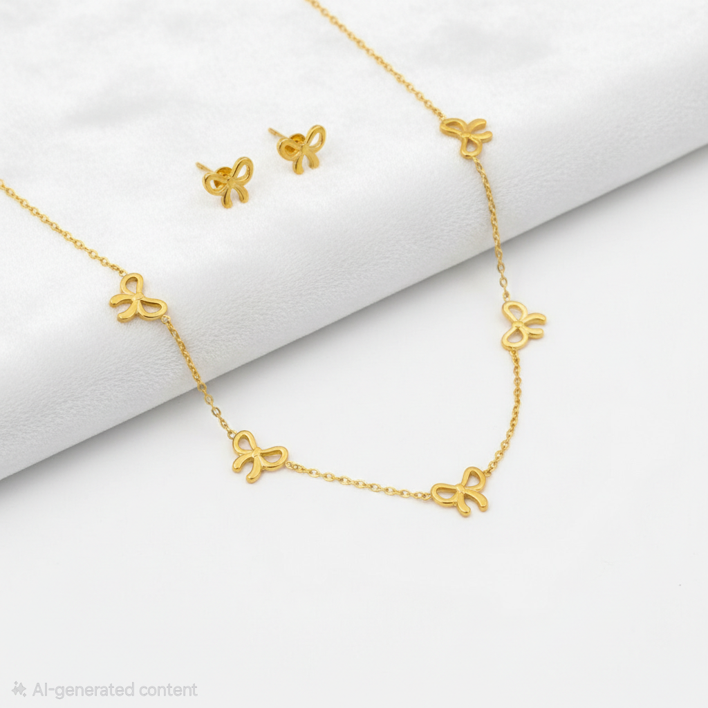Little bow necklace set