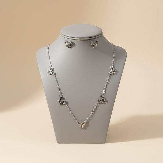 Little bow necklace set