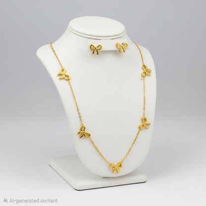 Little bow necklace set