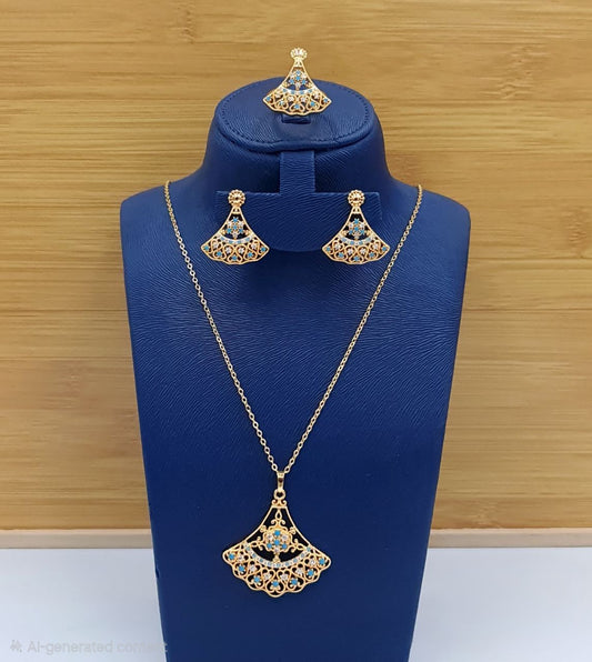 Turath necklace earrings and ring set