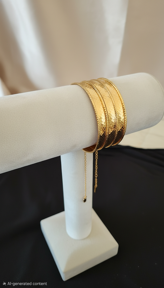 See waves Gold Plated Bracelet Set