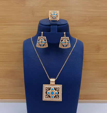 Turath2  necklace earrings and ring set