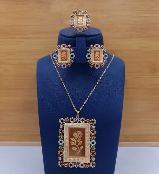 Turath3  necklace earrings and ring set