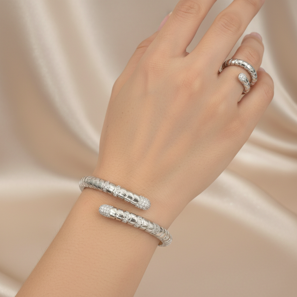 Serene Duo Snake Bracelet & Ring Set