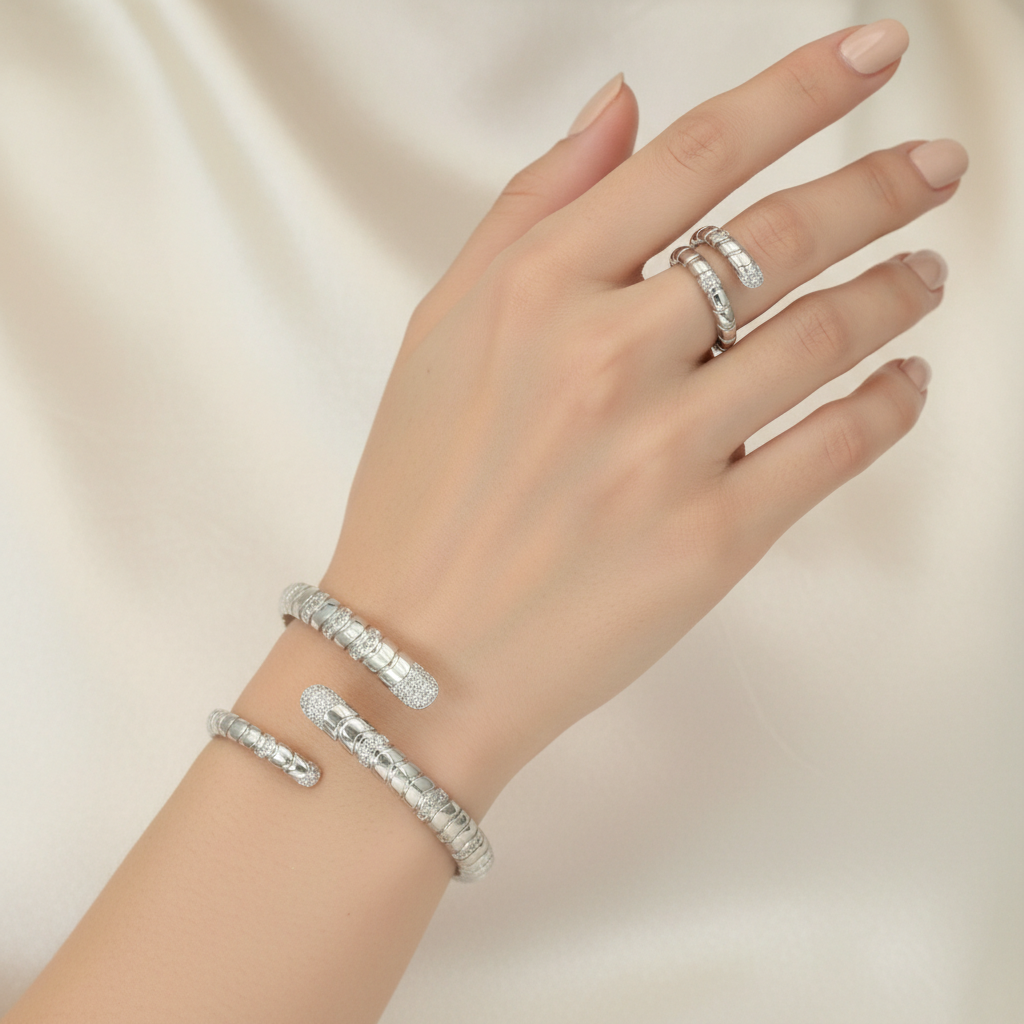 Serene Duo Snake Bracelet & Ring Set
