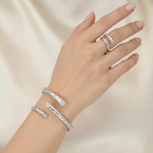 Serene Duo Snake Bracelet & Ring Set