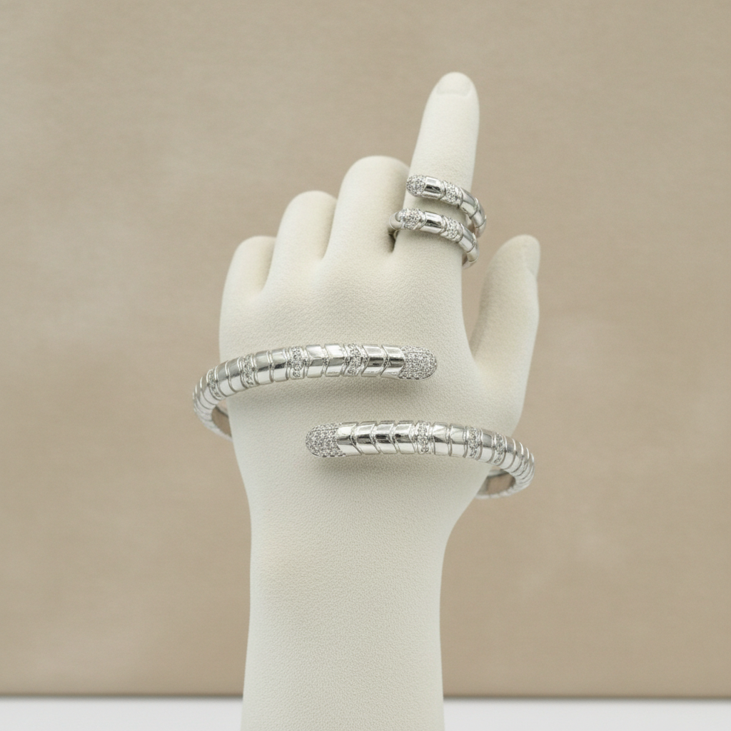 Serene Duo Snake Bracelet & Ring Set