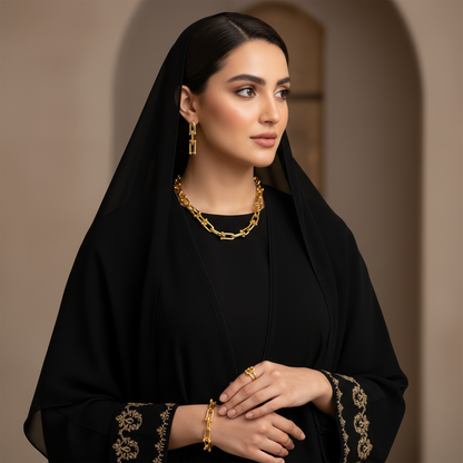 Celeste Silver Link Jewelry Set