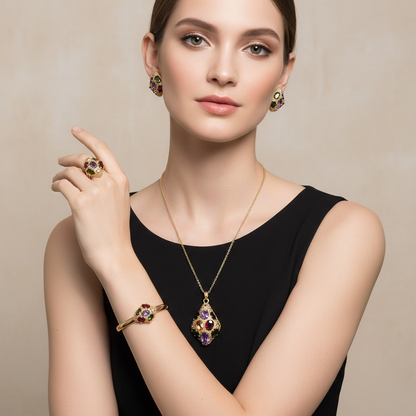 Aurelia Royal Multicolor Gemstone Jewelry Set